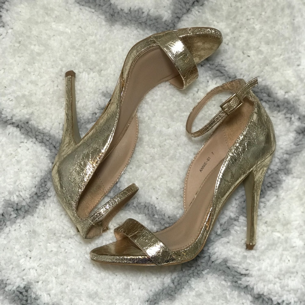 Gold Strap Heels